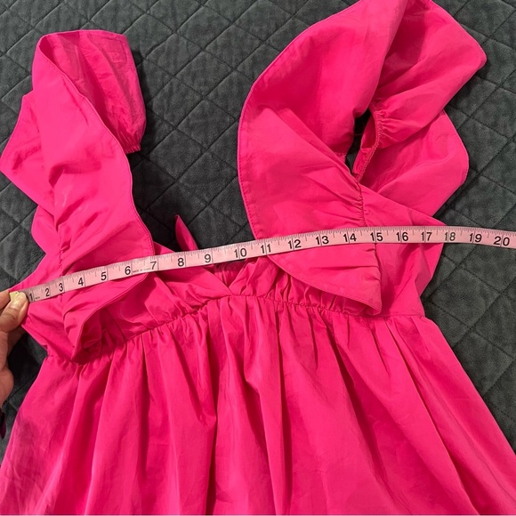 Day + Moon Dress Women’s Large Maylin Mini Ruffled Hot Pink Clementine B21 - Picture 9 of 9